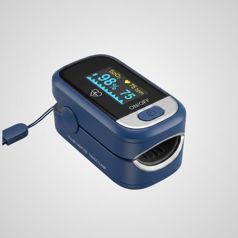 Buy Oximeters - Fingertip pulse oximeter displaying SpO2 Oxygen Monitor and PR readings – a compact device for accurate blood oxygen saturation and pulse rate monitoring at home or clinical settings.