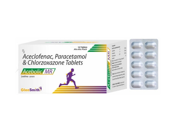Aceclofenac 100mg , Paracetamol 325mg and Chlorzoxazone > Strip Medicine