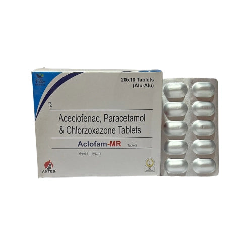 Aceclofenac 100mg , Paracetamol 325mg and Chlorzoxazone > Strip Medicine