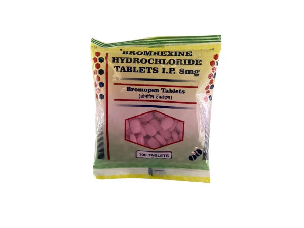 Capsules and Tablets Loose Pack > Bromhexine Hcl 8mg  | Manufacturer - PENTA | Shape & Color - Regular-Yellow | Pack Size - 100 Tab