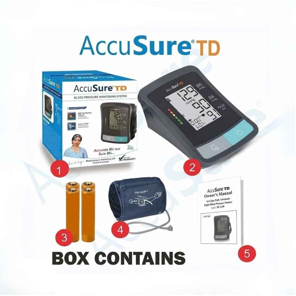 AccuSure automatic blood pressure monitor TD with arm cuff