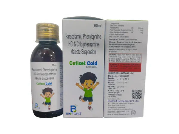 Anti-cold Syrup - Paracetamol 125 mg , Chlorphenaramine maleate 1 mg and Phenylephrine Hydrochloride 2.5 mg > Syrups & Solutions