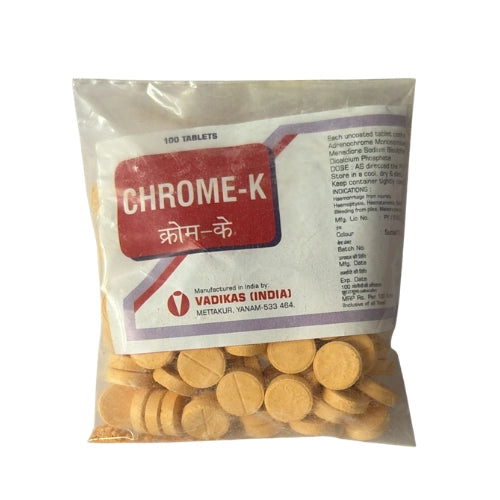 Chrome-K - Adrenochrome Monosemicarbazone 2.5mg, Menodione Bisulphate 5mg, Dicalcium Phosphate 100mg > Loose Pack