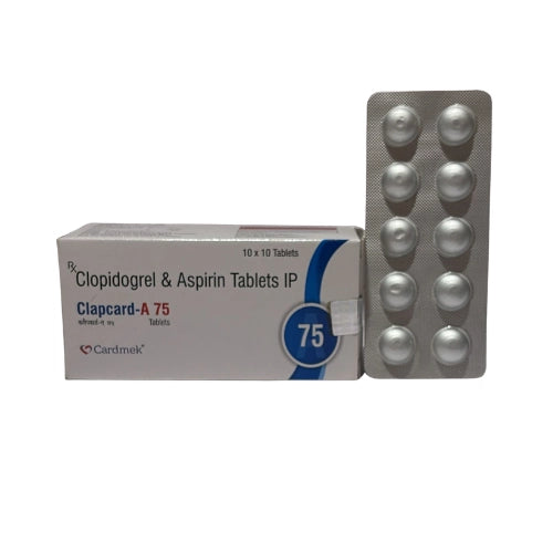 Clopidogrel 75mg and Aspirin 75mg > Strip Medicine