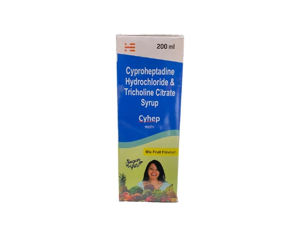 Cyproheptadine HCL 2mg and Tricholine 275mg Syrup > Syrups & Solutions