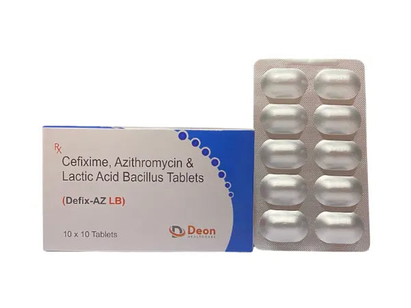 Cefixime200mg, Azithromycin 250mg and Lactobacillus > Strip Medicine