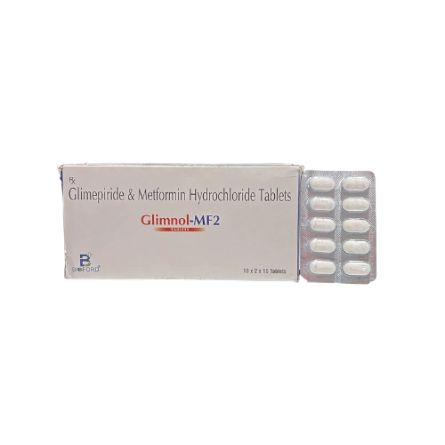 Metformin HCL (SR) 500mg and Glimepiride 2mg > Strip Medicine