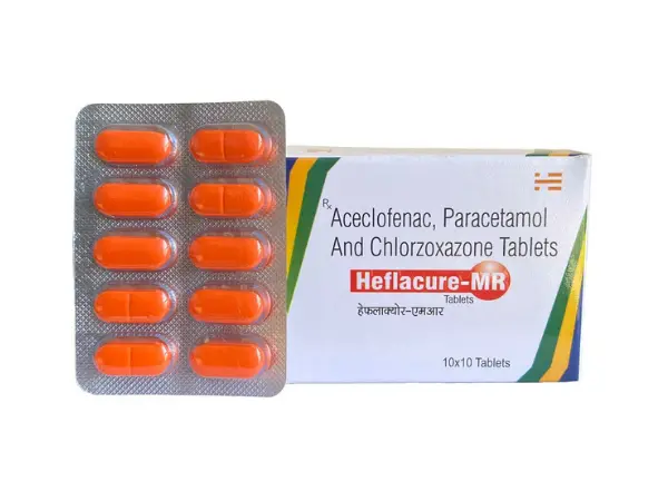 Aceclofenac 100mg , Paracetamol 325mg and Chlorzoxazone > Strip Medicine