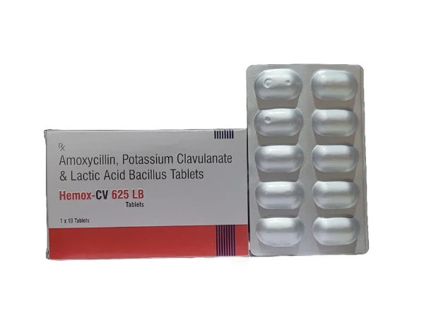 Amoxycillin 500 mg , Potassium Clavulanate 125 mg and Lactic Acid Bacillus > Strip Medicine