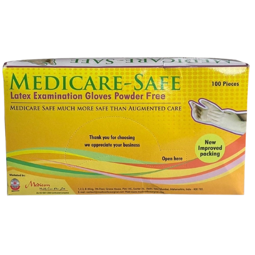 Latex Examination PowderFree Gloves Brand Medicare Safe > Protective Aids