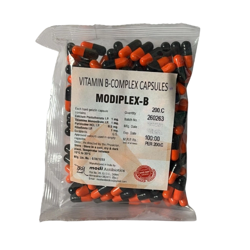 B Complex Capsules - Thiamine Mononitrate 10mg , Riboflavine 10mg, Pyridoxine HCl 0.5mg and Niacinamide 10mg > Loose Pack