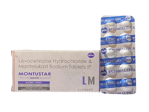 Levocetirizine 5mg and Montelukast 10mg Tablet > Strip Medicine