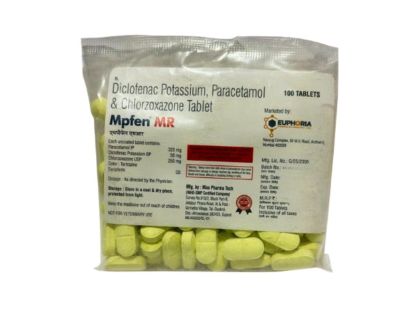 Paracetamol 325mg, Diclofenac 50mg, and Chlorzoxazone 500mg > Loose Pack