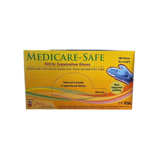 Nitrile Examination PowderFree Gloves Brand Medicare Safe > Protective Aids