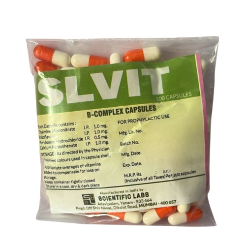 B Complex Capsules - Thiamine Mononitrate 10mg , Riboflavine 10mg, Pyridoxine HCl 0.5mg and Niacinamide 10mg > Loose Pack