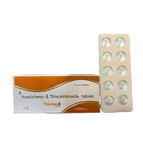 Aceclofenac 100 mg and Thiocolchicoside > Strip Medicine