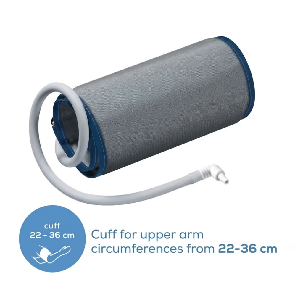 Beurer BM 36 blood pressure monitor cuff suitable for upper arm circumferences from 22-36 cm.