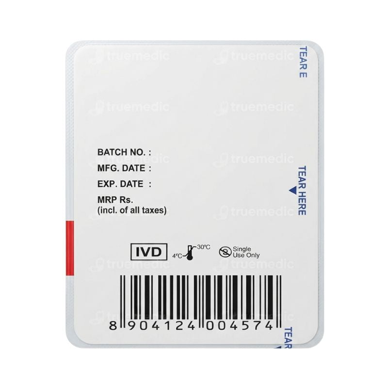 Dr. Morepen strips 50 tear-off label showing batch number, manufacturing date, expiry date, IVD certification, and single-use only instructions for safe and accurate blood glucose testing.