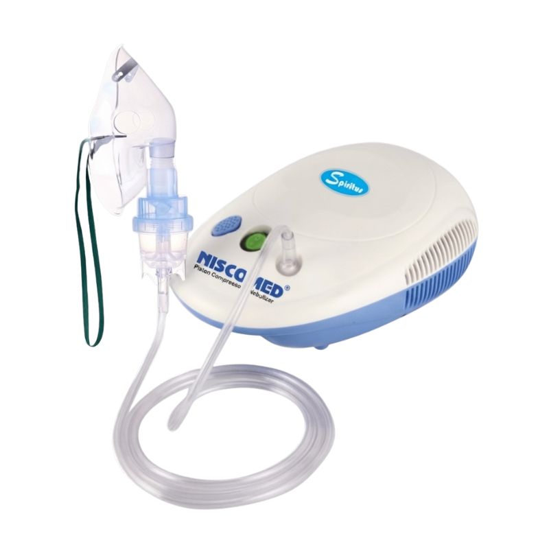 Niscomed Spiritus portable nebulizer – NISCO IED branded device for efficient aerosol therapy and respiratory care.