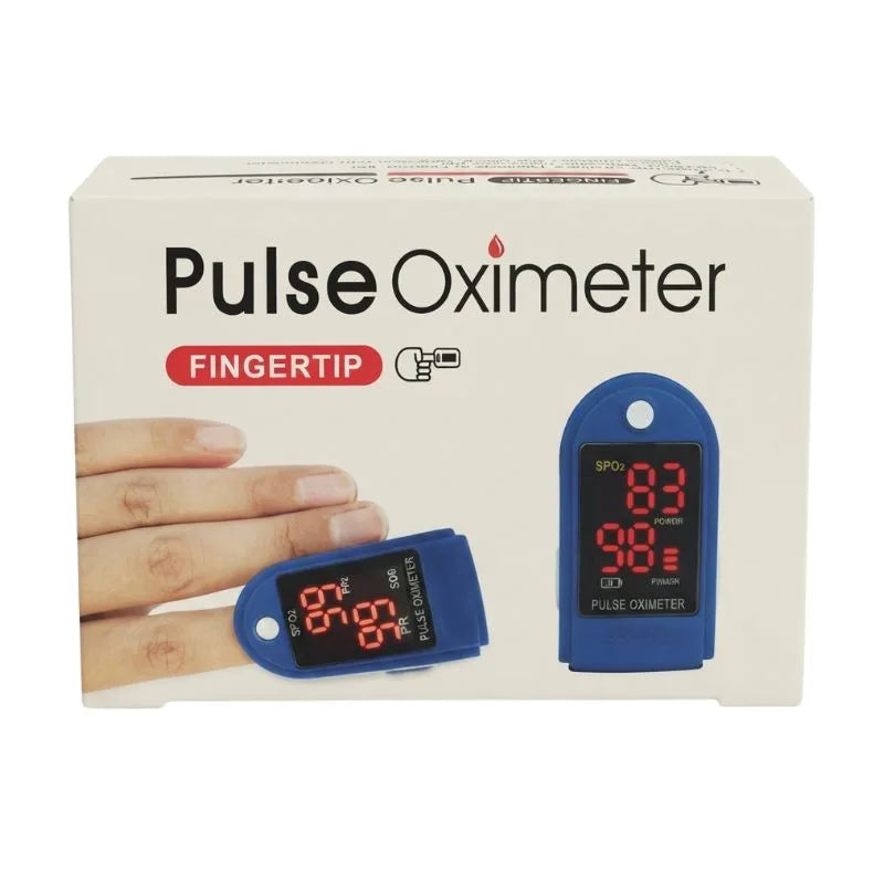 Fingertip pulse oximeter device showing SpO2 83 reading – a portable and reliable medical device for measuring blood oxygen saturation levels and pulse rate.
