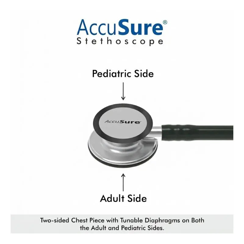 Adult and pediatric sides on the stethoscope for doctors chestpiece with tunable diaphragms.