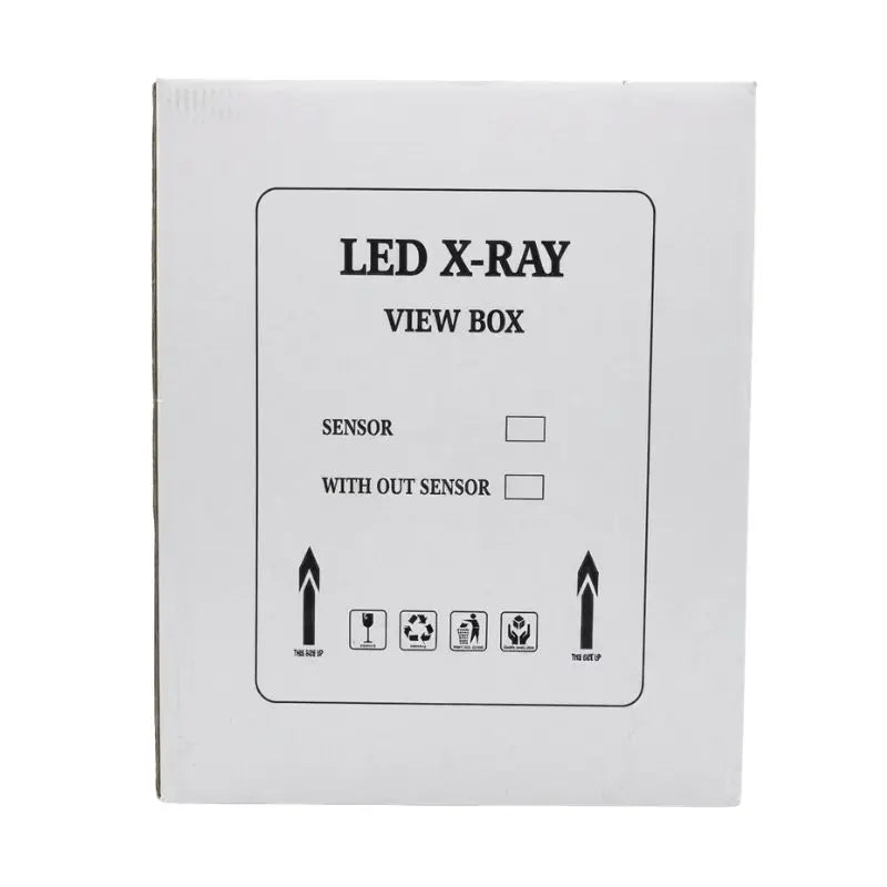 Packaging box for the X Ray View Box indicating sensor and non-sensor variant options.